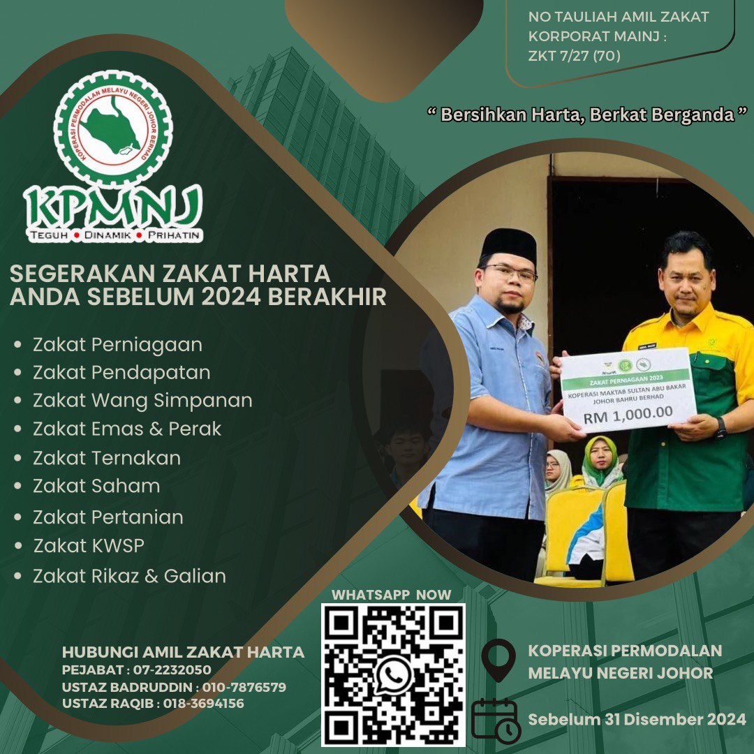 SEGERAKAN ZAKAT HARTA ANDA SEBELUM 2024 BERAKHIR